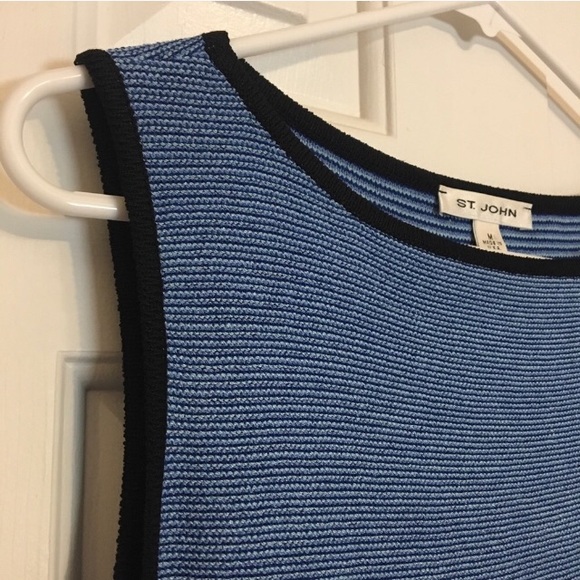 St. John knit blue shell with dark blue trim - Picture 6 of 8